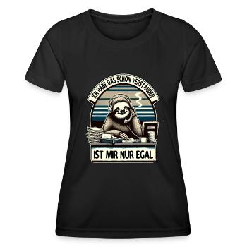 lustiger faLustiger Faultier Spruch Ich Habe Das S - Frauen Funktions-T-Shirt - Schwarz - Vorne - AI Model Female 172 light (172cm)