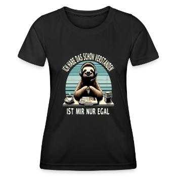 lustiger faLustiger Faultier Spruch Ich Habe Das S - Frauen Funktions-T-Shirt - Schwarz - Vorne - AI Model Female 172 light (172cm)