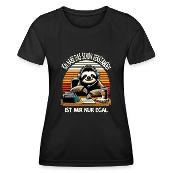 lustiger faLustiger Faultier Spruch Ich Habe Das S - Frauen Funktions-T-Shirt - Schwarz - Vorne - AI Model Female 172 light (172cm)