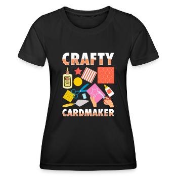 Papier d’artisanat carter fait à la main Crafter carte - T-shirt sport Femme - noir - Devant - AI Model Female 172 light (172cm)