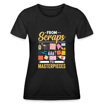 Papier d’artisanat carter fait à la main Crafter carte - T-shirt sport Femme - noir - Devant - AI Model Female 172 light (172cm)