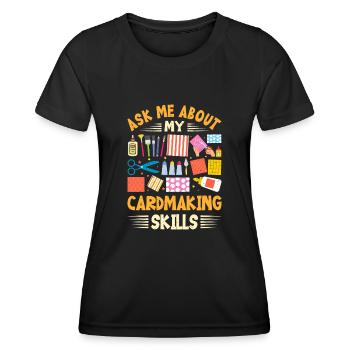 Papier d’artisanat carter fait à la main Crafter carte - T-shirt sport Femme - noir - Devant - AI Model Female 172 light (172cm)