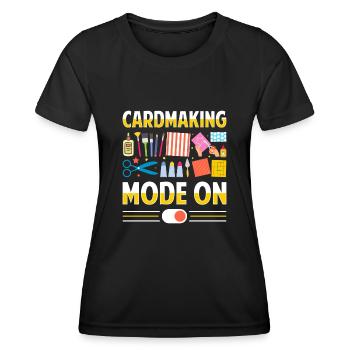 Papier d’artisanat carter fait à la main Crafter carte - T-shirt sport Femme - noir - Devant - AI Model Female 172 light (172cm)