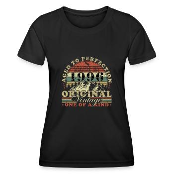 1996 - Jahrgang 1996 - Frauen Funktions-T-Shirt - Schwarz - Vorne - AI Model Female 172 light (172cm)