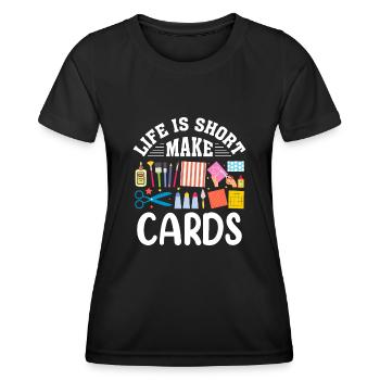 Papier d’artisanat carter fait à la main Crafter carte - T-shirt sport Femme - noir - Devant - AI Model Female 172 light (172cm)