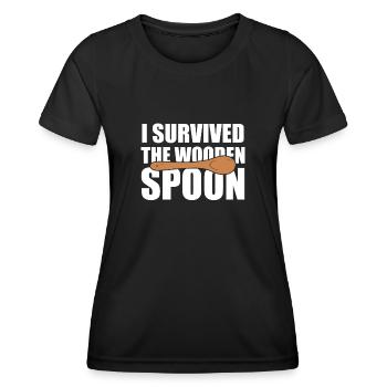 I Survived The Wooden Spoon Training - Women's Functional T-Shirt - black - Front - AI Model Female 172 light (172cm)