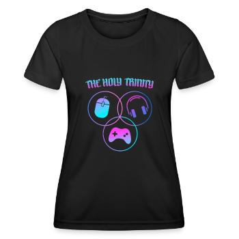 Die Heilige Dreifaltigkeit Des Gaming RGB - Frauen Funktions-T-Shirt - Schwarz - Vorne - AI Model Female 172 light (172cm)