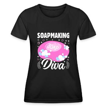 Soap Bath Soap Natural Soap - Women's Functional T-Shirt - black - Front - AI Model Female 172 light (172cm)