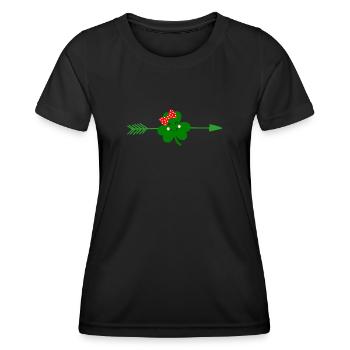 Accessoires de la Saint-Patrick Irlande Shamrock décoration - T-shirt sport Femme - noir - Devant - AI Model Female 172 light (172cm)