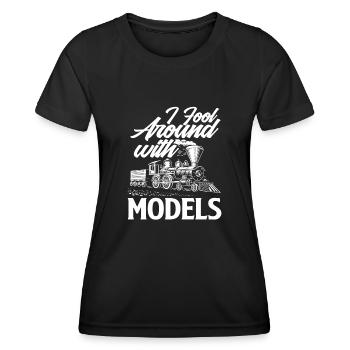 Model Railway Model Making Train Trains - Women's Functional T-Shirt - black - Front - AI Model Female 172 light (172cm)