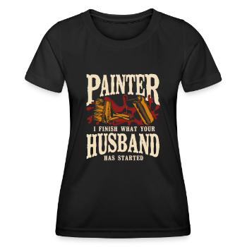 House Painter Decorator Painter I - Frauen Funktions-T-Shirt - Schwarz - Vorne - AI Model Female 172 light (172cm)