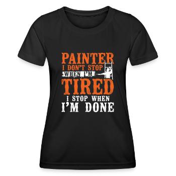 House Painter Decorator Painter I - Frauen Funktions-T-Shirt - Schwarz - Vorne - AI Model Female 172 light (172cm)