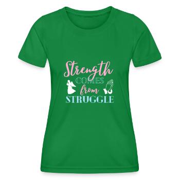 Strength Comes From Suffering Christian Motivation - Women's Functional T-Shirt - kelly green - Front - AI Model Female 172 dark (172cm)