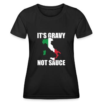 C’est de la sauce, pas de la sauce Cuisine italienne - T-shirt sport Femme - noir - Devant - AI Model Female 172 light (172cm)
