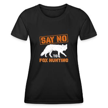 Anti-Fuchs-Jagdzubehör - Frauen Funktions-T-Shirt - Schwarz - Vorne - AI Model Female 172 light (172cm)
