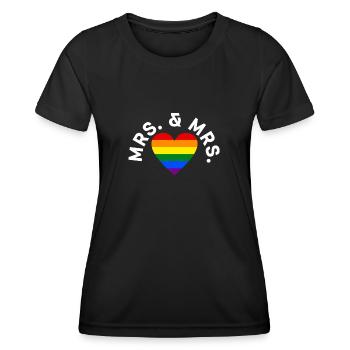 Gay Pride Hochzeit Lesben-Gay-Ehe - Frauen Funktions-T-Shirt - Schwarz - Vorne - AI Model Female 172 light (172cm)