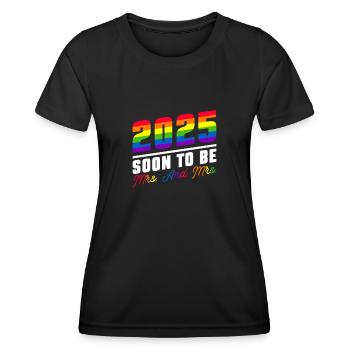 Gay Pride Wedding 2025 Lesbische Homo-Ehe - Frauen Funktions-T-Shirt - Schwarz - Vorne - AI Model Female 172 light (172cm)