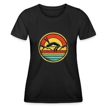 Saut en hauteur 2 - T-shirt sport Femme - noir - Devant - AI Model Female 172 light (172cm)