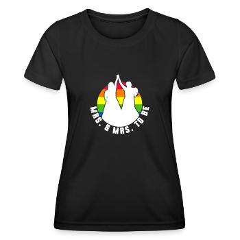 Gay Pride Lesbische Hochzeit Homo-Ehe - Frauen Funktions-T-Shirt - Schwarz - Vorne - AI Model Female 172 light (172cm)