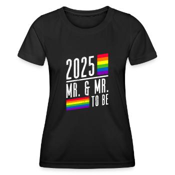Mariage Gay Pride 2025 Mariage gay - T-shirt sport Femme - noir - Devant - AI Model Female 172 light (172cm)