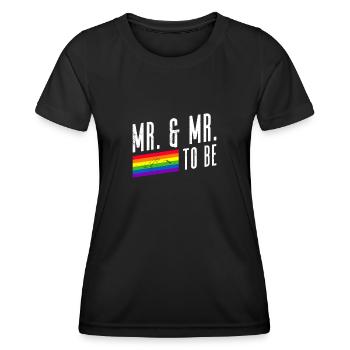 Gay Pride Hochzeit Homo-Ehe - Frauen Funktions-T-Shirt - Schwarz - Vorne - AI Model Female 172 light (172cm)