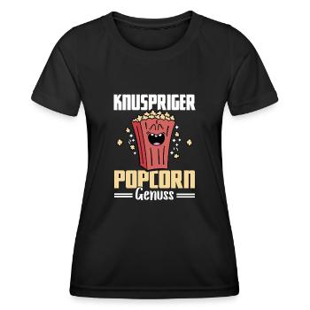 Crispy Popcorn Delight - Popcorn Machine - Women's Functional T-Shirt - black - Front - AI Model Female 172 light (172cm)