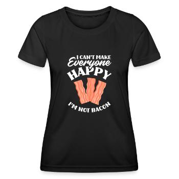 Bacon Bonheur Viande - T-shirt sport Femme - noir - Devant - AI Model Female 172 light (172cm)