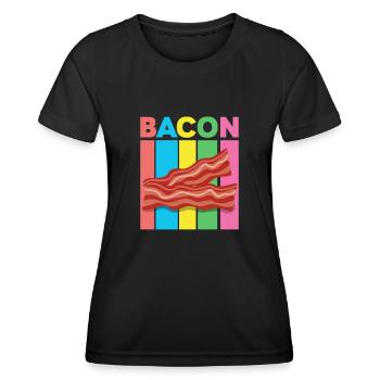 Retro Bacon - Women's Functional T-Shirt - black - Front - AI Model Female 172 light (172cm)