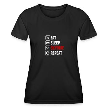Eat Sleep Skydive Repeat Skydiver - Women's Functional T-Shirt - black - Front - AI Model Female 172 light (172cm)