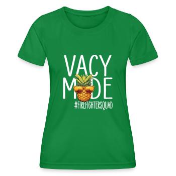 Pompier Vacances Vacy Mode Escouade de pompiers - T-shirt sport Femme - vert - Devant - AI Model Female 172 dark (172cm)