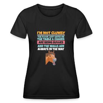 I'm Not Clumsy The Floor Hates Me Foolish Horse - Women's Functional T-Shirt - black - Front - AI Model Female 172 light (172cm)