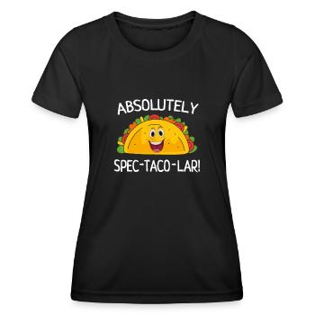 Spectacolar Pun Tacos For Taco Tuesday - Women's Functional T-Shirt - black - Front - AI Model Female 172 light (172cm)