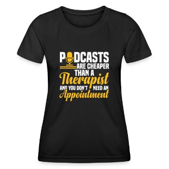 Podcaster Podcast - T-shirt sport Femme - noir - Devant - AI Model Female 172 light (172cm)