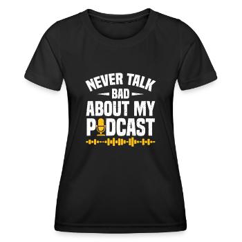 Podcaster Podcast - T-shirt sport Femme - noir - Devant - AI Model Female 172 light (172cm)