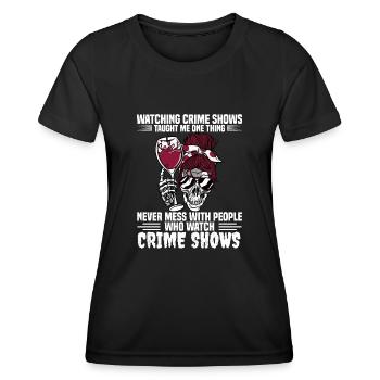 Vrai crime - T-shirt sport Femme - noir - Devant - AI Model Female 172 light (172cm)