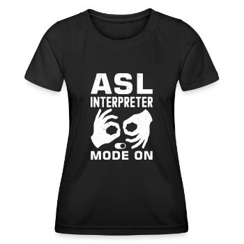 Deaf-mute sign language - Women's Functional T-Shirt - black - Front - AI Model Female 172 light (172cm)