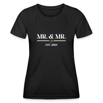 Gay Pride Hochzeit 2024 Homo-Ehe - Frauen Funktions-T-Shirt - Schwarz - Vorne - AI Model Female 172 light (172cm)