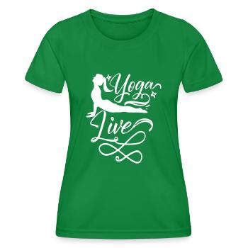 Yoga Live - Women's Functional T-Shirt - kelly green - Front - AI Model Female 172 dark (172cm)