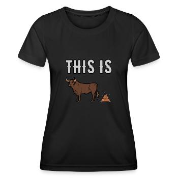 C’est des conneries, drôle, dire, humour, sarcasme - T-shirt sport Femme - noir - Devant - AI Model Female 172 light (172cm)