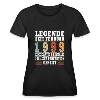 Februar 1999 Geburtstag Februar 1999 Februar - Frauen Funktions-T-Shirt - Schwarz - Vorne - AI Model Female 172 light (172cm)