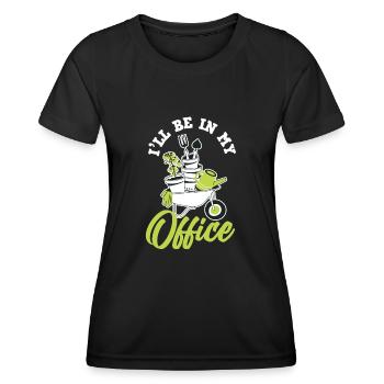 Jardin Bureau Drôle De Jardin - T-shirt sport Femme - noir - Devant - AI Model Female 172 light (172cm)