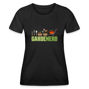 Nerd de jardin - T-shirt sport Femme - noir - Devant - AI Model Female 172 light (172cm)