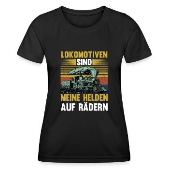 Model Railroad Model Train Train Railroad Railroad Railroad Railroad Model Train Model Train Model T - Women's Functional T-Shirt - black - Front - AI Model Female 172 light (172cm)