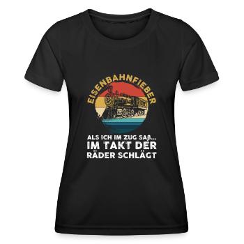 Model Railroad Model Train Train Railroad Railroad Railroad Railroad Model Train Model Train Model T - Women's Functional T-Shirt - black - Front - AI Model Female 172 light (172cm)