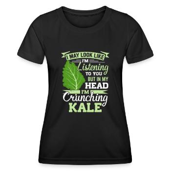 Grünkohl Vegetarier Veganismus - Frauen Funktions-T-Shirt - Schwarz - Vorne - AI Model Female 172 light (172cm)