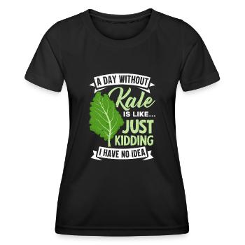 Grünkohl Vegetarier Veganismus - Frauen Funktions-T-Shirt - Schwarz - Vorne - AI Model Female 172 light (172cm)