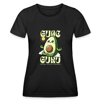 Peace, Love & Avocado – Umweltfreundliche - Frauen Funktions-T-Shirt - Schwarz - Vorne - AI Model Female 172 light (172cm)