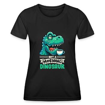 Dinosaure Trex avec - T-shirt sport Femme - noir - Devant - AI Model Female 172 light (172cm)