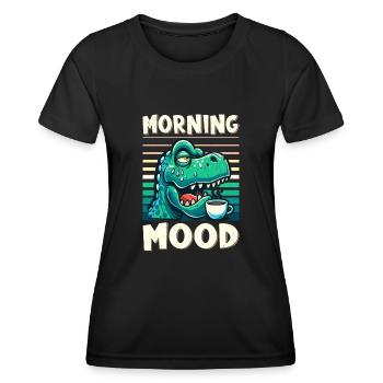 Dinosaure Trex avec - T-shirt sport Femme - noir - Devant - AI Model Female 172 light (172cm)