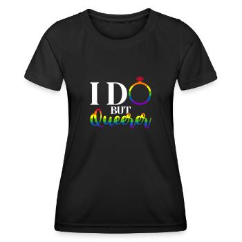 Gay Pride Hochzeit Homo-Ehe - Frauen Funktions-T-Shirt - Schwarz - Vorne - AI Model Female 172 light (172cm)